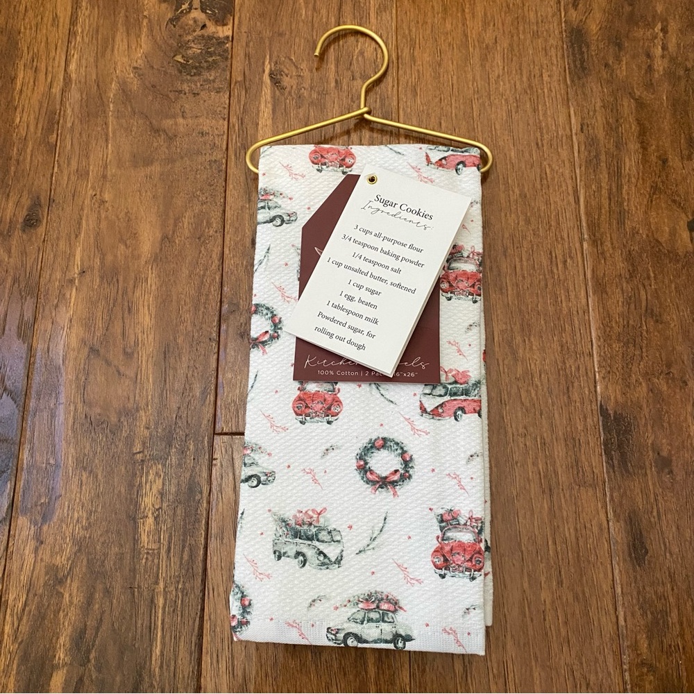 Christmas Holiday Kitchen Tea Towel Set of 2 NEW